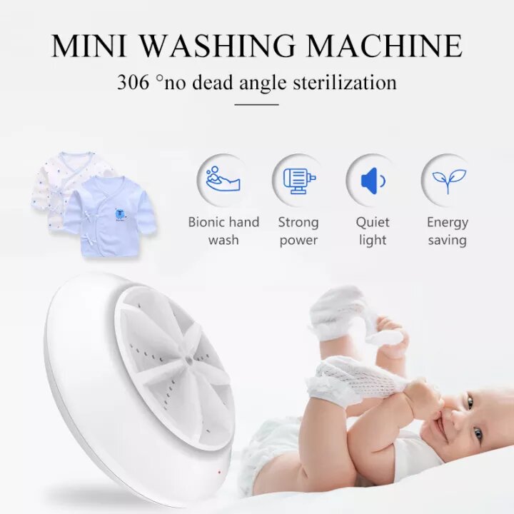 1 Portable Mini Ultrasonic Washing Machine