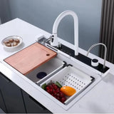 White Nano Multifunctional Kitchen Sink 304 Stainless Steel Single Sin