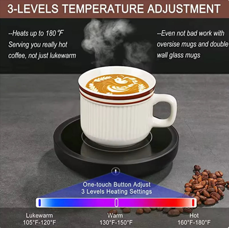 Versatile 110V/220V Electric Coffee Mug Warmer - Keep Your Drinks Hot with Our Stylish Heating Pad Coaster! Perfect for Tea, Milk, and More!